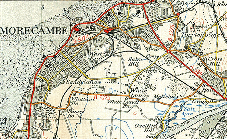 An old map of Morecambe Bay: old maps make great Christmas gifts